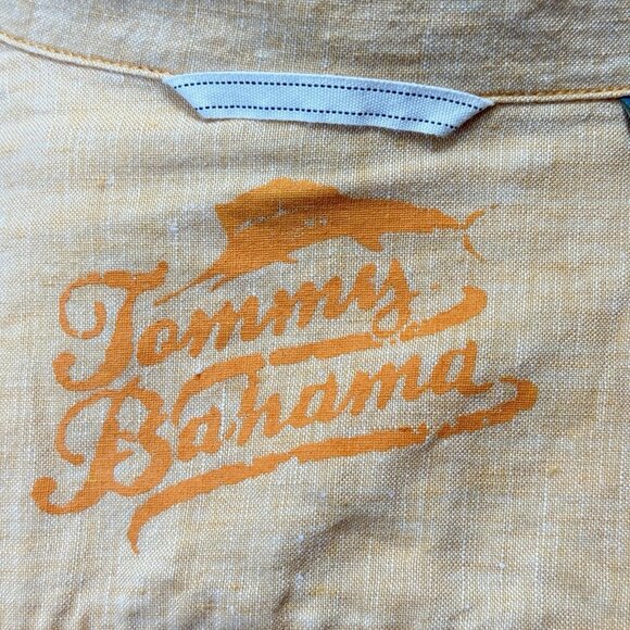 Tommy Bahama Relax 100% Linen Shirt Mens L Orange Long Sleeve Button Down - Picture 6 of 9